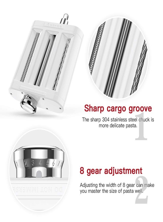 Antree Pasta Maker Attachment 3 in 1 Set for KitchenAid Stand Mixers Included Pasta Sheet Roller, Spaghetti Cutter, Fettuccine Cutter Maker Accessories and Cleaning Brush - Image 3